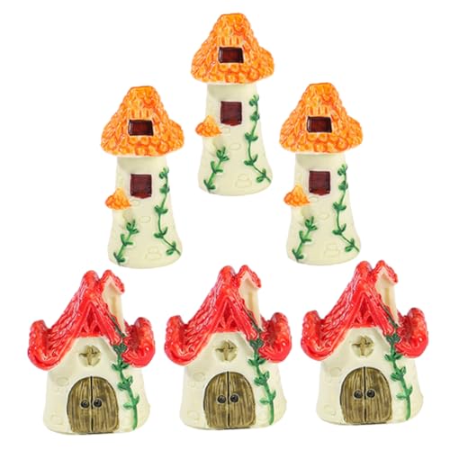 TOYANDONA 6St Mikro-Landschaftsdekoration Schreibtisch Dekoration gartendekoration Miniaturhaus Tischdekoration Garden Decor basteln bastelset Mikrolandschaftsornament kreatives Harzdekor von TOYANDONA