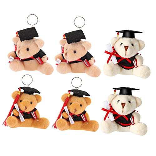 TOYANDONA 6St Plüsch-Abschlussbär plüschbär Flauschiger Schlüsselanhänger ausgestopfter Bär als Schlüsselanhänger tragen kleines Abschlussbär- Abschluss Bär Schlüsselanhänger von TOYANDONA