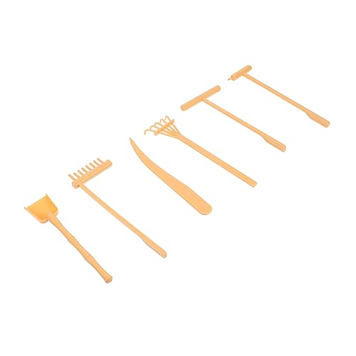 TOYANDONA 6St Sandrechen scheibengardinen Sand zengarten Sandkunstwerk Zen Garden Block Mini-Rechen- Werkzeug basteln Sandglätter Sand-Minirechen- Plastik Yellow von TOYANDONA