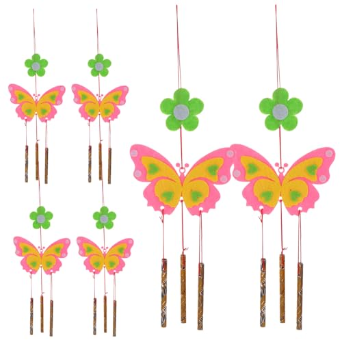 TOYANDONA 6St Schmetterlings-Windspiel Outdoor-Spiele für Windspielset für Schmetterling Windspiel Handwerk tierische Windspiele Bastelt EIN Windspiel aus Holz von TOYANDONA