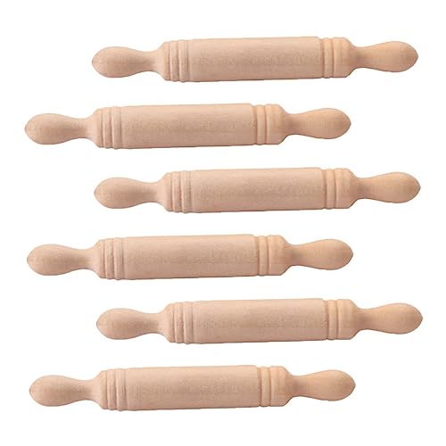 TOYANDONA 6St Shiwan Rollstock klein lose Teile für die ersten Jahre Mini-Nudelholz Minipool puppenhauszubehör DIY Miniaturhaus Zubehör Mini-Küchenzubehör Bildungsmodell für hölzern von TOYANDONA