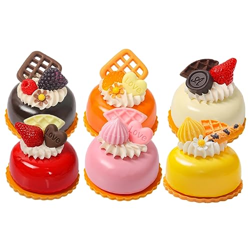 TOYANDONA 6St Simulierte französische kleine Kuchenmodell-Ornamente catchring hochzeitsdeko realistischer Kleiner Kuchen gefälschter Kuchen Wohnkultur Kuchen-Dessert-Modell Simulationskuchen von TOYANDONA