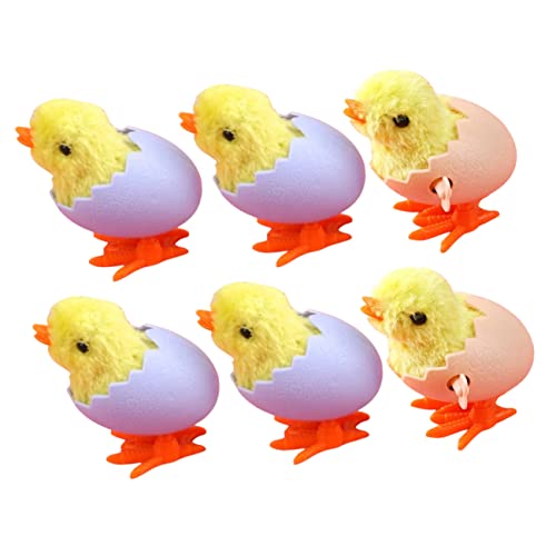 TOYANDONA 6St Uhrwerk Huhn hühner kinderknallzeug Party Huhn Plüsch Huhn gehendes Küken-Babyspielzeug Kinderspielzeug Aufziehspielzeug für pp von TOYANDONA