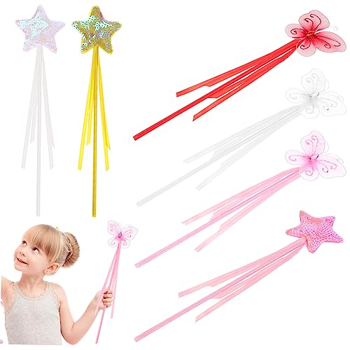 TOYANDONA 6St Zauberstab für kinderspielzeug buterfly zauberhaf mitgebsel Kindergeburtstag Feenflügel Stern Cosplay-Fee-Sticks Bausatz für Zauberstäbe Plastik von TOYANDONA