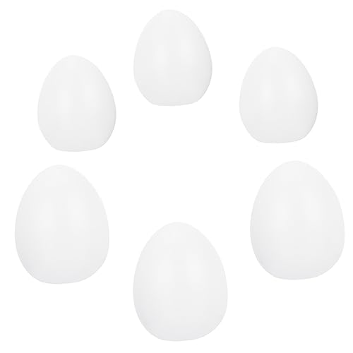 TOYANDONA 6St bemalter Ei-Embryo Eier Schaumei basteln easter eggs easter egg decoration Festival-Kunststoff-DIY-Ei plastik DIY ei osterei selber machen Ei selber basteln Ostervorräte Weiß von TOYANDONA