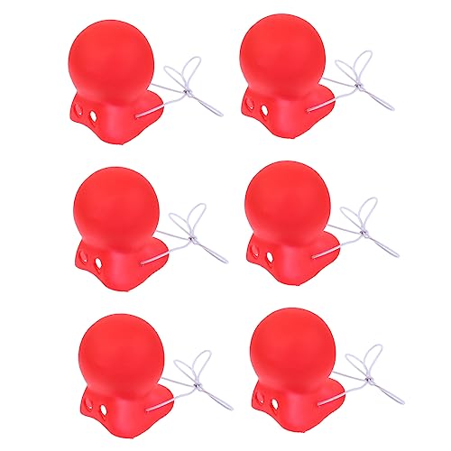 TOYANDONA 6St clownrote Nase Partyzubehör für Zirkuskostüme Schreimaske Halloween -Masken Clown-Kostüm Clown Costume clownsnasen Clownsnase Kostümzubehör Kostüm Clownnase Vinyl-Material von TOYANDONA