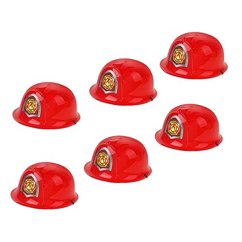 TOYANDONA 6st Ingenieur Helm Feuerwehrmann Feuerhut Spielzeug Feuerwehrmann Partyzubehör Feuerwehrhut Im Design Bauschutzhelm Spielzeug Fahrradhelm Fahrradzubehör Puzzle Kind Engineering-hut von TOYANDONA