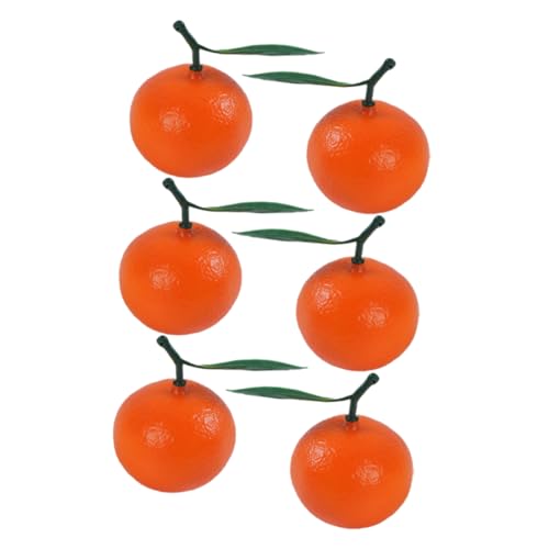 TOYANDONA 6stücke Realistische Künstliche Orangen Deko Lebensechte Früchte Für Wohnungsdekoration Spielzeug Fotorequisiten Und Mehr Hochwertige Langlebige Orangenattrappen Mit Zweigen von TOYANDONA