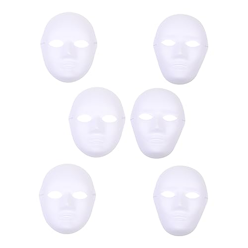 TOYANDONA Weiße Papiermasken 6 Stück Masken Für Kinder Erwachsene Maske Halloween Kindermasken TOYANDONA Weiße Papiermasken 6 Stück Masken Für Kinder Erwachsene Maske Halloween Kindermasken von TOYANDONA