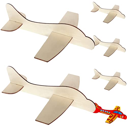 TOYANDONA 6Stücke Teiliges Holzflugzeug Modell für Blanko für DIY Party für Kreative Projekte und Spielzeugflugzeuge zum Selberbauen von TOYANDONA