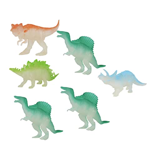 TOYANDONA 6Stücke Teiliges Leuchtendes Dinosaurier Modellspielzeug Nachleuchtende Dinosaurier Figuren aus Robustem für Kindergeburtstage und Kreative Spielstunden von TOYANDONA