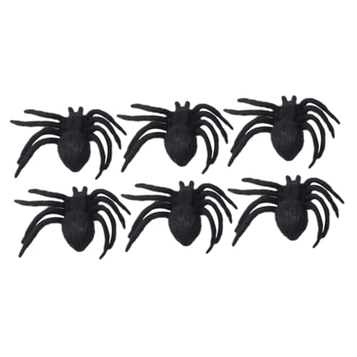 TOYANDONA 6Stücke Teiliges Realistische Spinnen Deko für Halloween Gruselige Gummispinnen für Partys und Streiche Naturgetreue Spinnenfiguren Kreative Dekoration von TOYANDONA