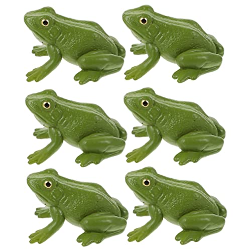 TOYANDONA 6er Set Miniatur Frosch Figuren Aus Realistische Frosch Modelle Für Ideales Lernspielzeug Und Dekoration Für Miniaturgärten Und Puppenhäuser von TOYANDONA