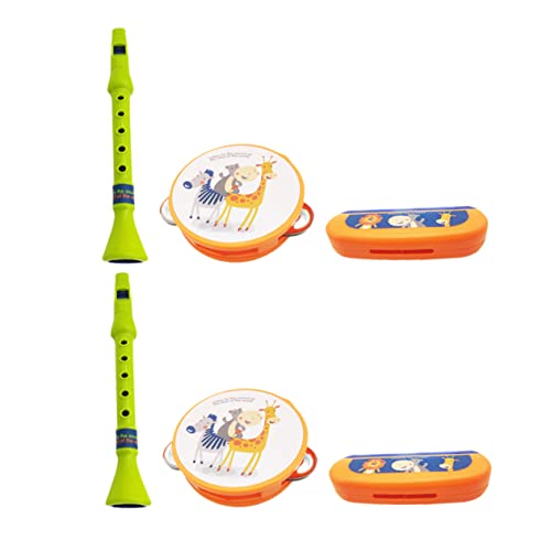 TOYANDONA 6er Set Tamburin Mundharmonika Früherziehungsinstrument Mundharmonika Mundharmonika - Instrument TOYANDONA 6er Set Tamburin Mundharmonika Früherziehungsinstrument Mundharmonika Mundharmonika - Instrument von TOYANDONA
