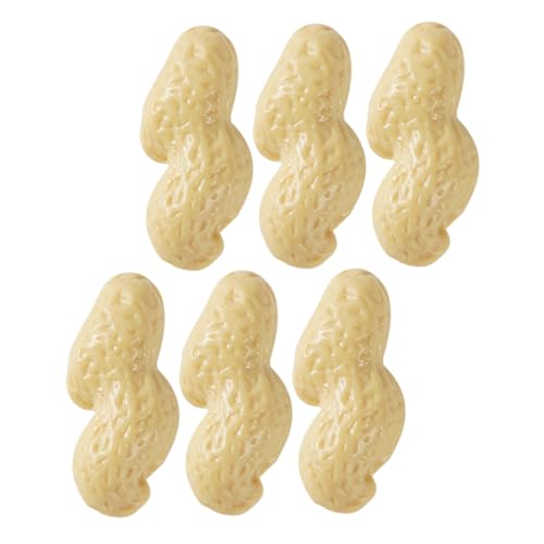 TOYANDONA 6pcs Künstliche Erdnüsse Burger Hühnerspielzeug Stangenbrot Gefälschtes Essen Künstlicher Kirschblütenbaum Falsches Brot Bananenbaum Mini-modellbäume Pflanzen PVC Beige von TOYANDONA