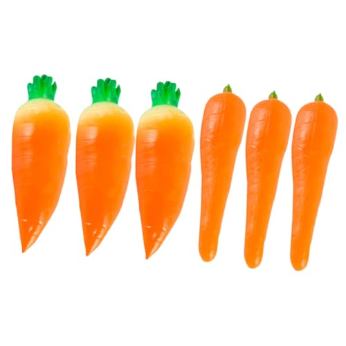 TOYANDONA 6st Mini-Karotten Karottenschredder Squishy-Maker Ostern-Karotten- Gefälschte Gemüseornamente Dekorative Gefälschte Karotten-Requisiten Karotten Basteln Home Decore PVC von TOYANDONA