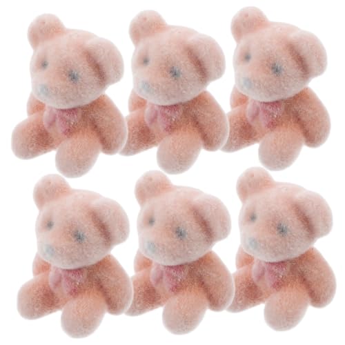 TOYANDONA 6st Mini-bärpuppe Bären-partygeschenke Für Die Babyparty Bärenverzierung Minibären Für Die Babyparty Bär-Party- Minibär Für Hochzeitsdekorationen Light Brown Beflockung von TOYANDONA