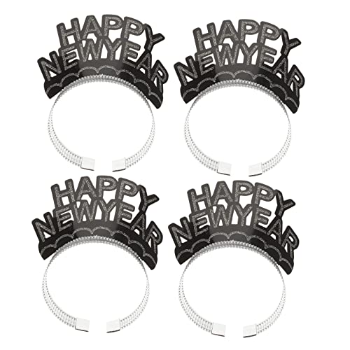 TOYANDONA 6st Neujahr Kopfschmuck Vierte Verkaufsstand Lametta Party Girlande Bandeau Stirnbänder Jubeln Haarperlen Für Zöpfe Bands Goldenes Kronen-stirnband Neon Kopfbedeckung Silver Papier von TOYANDONA