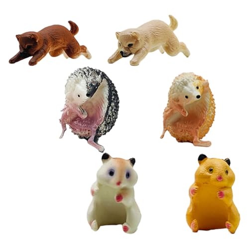 TOYANDONA 6st Puppe Mit Tiertassenrand Einzigartiges Tassendekor Becherrandmarker Hamsterpuppe Kleine Tierverzierung PVC von TOYANDONA