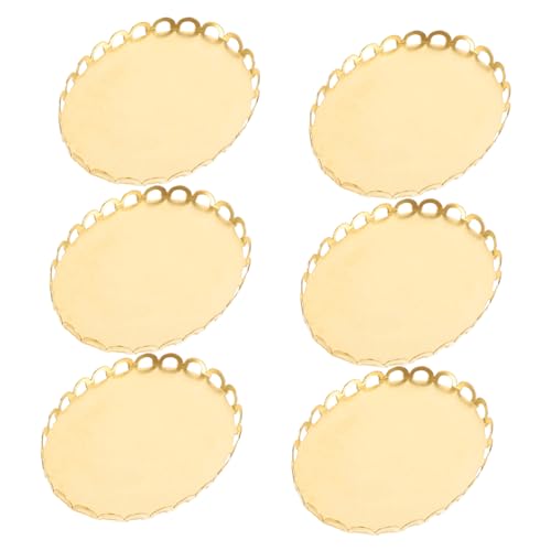 TOYANDONA 6st Puppenhaus-tablett Deckspanner Snackkästen Restaurant Verpackung Für Kleine Kekse Dose Kleine Leckerliboxen Wiederverwendbar Menschlich Spline Sitz Golden Kunststoff von TOYANDONA