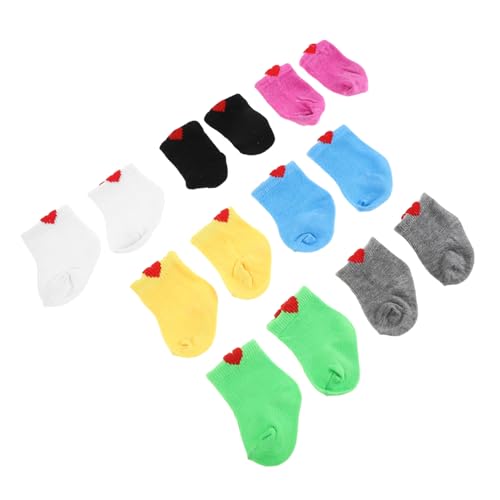 TOYANDONA 7 Paare Puppen Socken Bunte Weiche Socken für Amerikanische Puppen Zubehör für Rollenspiele Fantasievolles von TOYANDONA