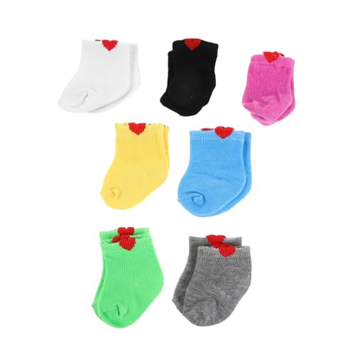 TOYANDONA 7 Paare Puppensocken für Puppen Bunte Socken für Doll Zubehör Vielseitige Sichere Passform für Sammelfiguren und Rollenspiel von TOYANDONA