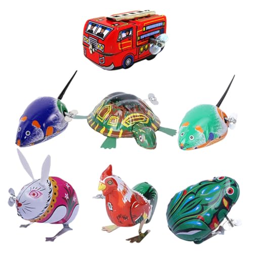 TOYANDONA 7 Stück Blechspielzeug aufziehen Vintage - Jahrgang Retro für kleine Aufziehspielzeuge Vintage Aufziehspielzeug Kinderspielzeug aufgeben Neuheit Toys von TOYANDONA
