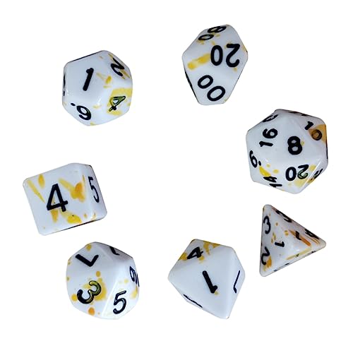 TOYANDONA 7 Stück Brettspiel Würfel brettspiel zubehör Party zubehör Party Accessoires partyzubehör spielewürfel Spiel-Requisiten Blutspritzerwürfel Würfel für Rollenspiele Acryl Yellow von TOYANDONA
