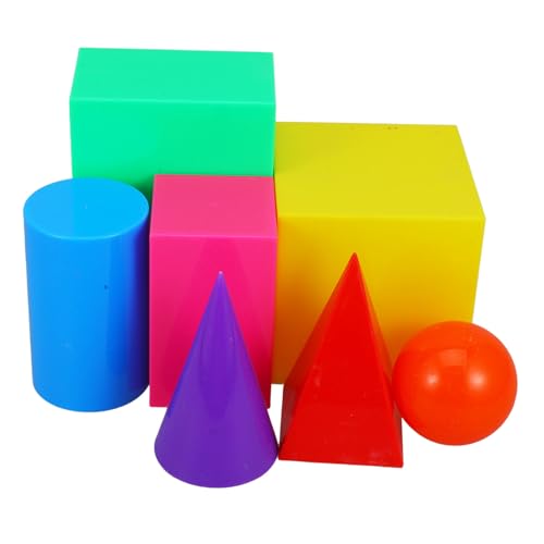 TOYANDONA 7 Stück Geometriemodell geometrische Spielzeuge mathematisches Modell Lehrmittel geometrisches Modell bausteine Colorful von TOYANDONA