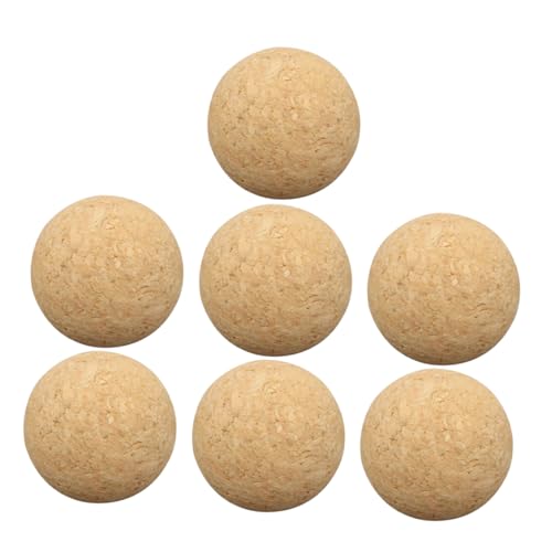 TOYANDONA 7 Stück Kicker Zubehör fußball Ersatzbälle für Kickerbälle Foose Tischbälle runder Dekanterstopfen Kickertischabdeckung Korkkugeln Tischkicker Ersatz Dekanter Kork Holz Beige von TOYANDONA