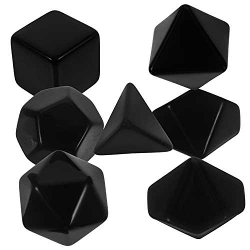 TOYANDONA 7 Stück RPG Leere Würfel spielwürfel spielewürfel Fantasiewürfel dice Set maßgefertigte Würfel Bastelwürfel selber Machen trocken abwischbare Würfel Geschichte Würfel Plastik Black von TOYANDONA