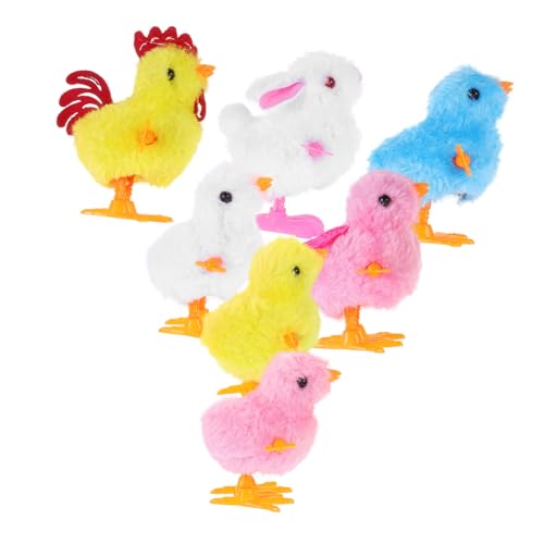 TOYANDONA 7 Stück Teiliges Aufziehspielzeug mit Flauschigen Kleinen Küken und Häschen Farbenfrohe Springtiere für Kindergeburtstag und Ostern Fördert Feinmotorik und Spielerische Bewegung von TOYANDONA