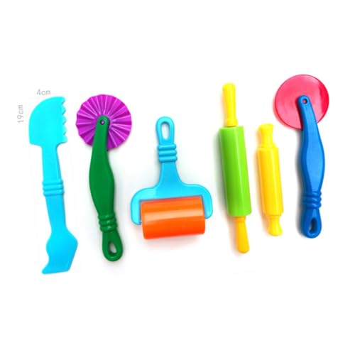 TOYANDONA 7 Stück Teiliges Knete Zubehör Kunststoff DIY Handroller Modellierwerkzeug für Langlebig Kreativ Fördert Feinmotorik und Farberkennung Geeignet für Plastilin Zufällige Farbe von TOYANDONA