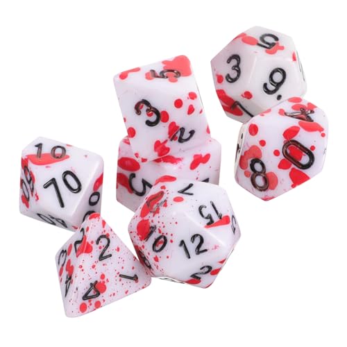 TOYANDONA 7 Stück Würfel Partyzubehör Spiel-Requisiten Rot Acryl von TOYANDONA