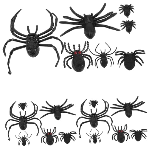 TOYANDONA 70Stücke Simulation Spinnen Gruselige Halloween Deko für Partys Realistische Kunststoff Spinnen für Streiche und Halloween für Dekoration und Scherze von TOYANDONA