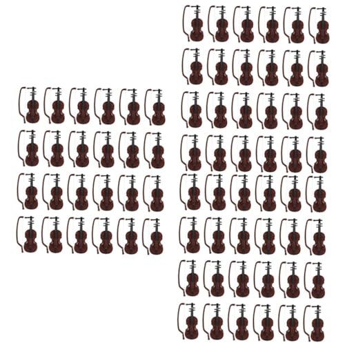 TOYANDONA 72 Sätze Mini-Geige Miniaturgeige Klein Miniaturdekoration Mikrospielzeug Skulptur Dekor Puppengeige Geigenfigur Musikinstrumente Für Babys Zubehör Sachen Plastik Möbel Weihnachten von TOYANDONA