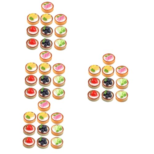 TOYANDONA 72 Stk Simulierter Obstkuchen Heimzubehör Wohnkultur Nachspeisen Hausbedarf Desktop-dekor Realistisches Spielfutter Kuchenstück Zarte Kuchenstütze Kuchen-modell Haarnadel Harz Mini von TOYANDONA