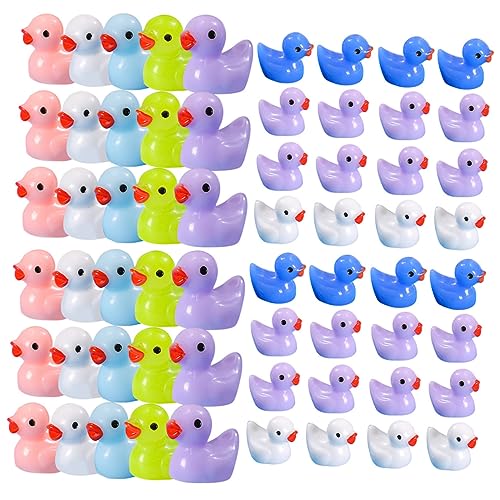 TOYANDONA 75 Stück Mini Harz Tiny Ducks Figuren für Miniaturgarten DIY Landschaftsdeko Resin Figuren für Pflanzen Aquarium Puppenhaus Farbenfrohe Details Langlebig und Charmant von TOYANDONA