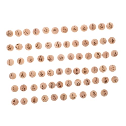 TOYANDONA 75 Stück Teiliges Set Holz Bingo Kugeln Nummerierte Raffle Balls aus Massivem Holz Leicht und Tragbar Robust für Familienfeiern Partys und Teamspiele Natürliche Holzkugel von TOYANDONA
