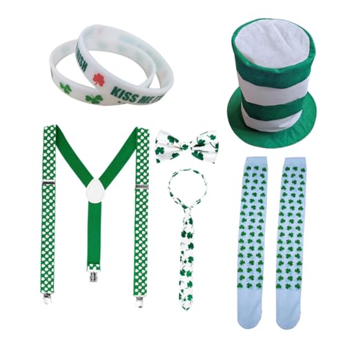 TOYANDONA 7St st. Patricks Day Schnurrbart faschingskostüme karnevalskostüme karnevalkostüme partygläßer Party Brillen Hut Zubehör errötendes Partyzubehör falscher Schnurrbart Green von TOYANDONA