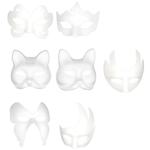 TOYANDONA 7St weiße Zellstoffmaske selber machen Gefahrstoff weiße Halloween-Gesichtsabdeckung Fuchs zum Malen Gesichter halloween masken halloweenmaske Papiermaske DIY-Masken für Erwachsene TOYANDONA 7St weiße Zellstoffmaske selber machen Gefahrstoff weiße Halloween-Gesichtsabdeckung Fuchs zum Malen Gesichter halloween masken halloweenmaske Papiermaske DIY-Masken für Erwachsene von TOYANDONA