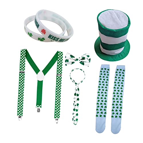 TOYANDONA 7st St. Patricks Day Schnurrbart Grüne Fliege Partyzubehör Hut Zubehör St. Patricks Day Accessoires Grüner Anzug Errötendes St Patrick Day Zubehör Green von TOYANDONA