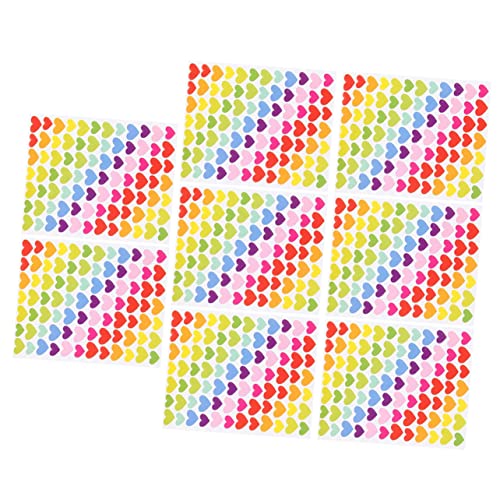 TOYANDONA 8 Blätter Farbige Liebe Pentagon Computer Nagelaufkleber Scrapbooking Emo Zubehör Cartoon Aufkleber Laptop Aufkleber Telefon Zubehör Herz Aufkleber DIY Zubehör Buntes Papier von TOYANDONA