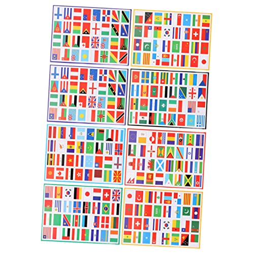 TOYANDONA 8 Bögen Flaggenaufkleber Jubelnde Gesichtsaufkleber Entfernbare Gesichtsaufkleber Nationalaufkleber Patriotische Aufkleber Dekorative Flaggenaufkleber von TOYANDONA