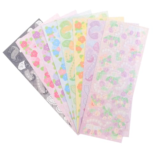 TOYANDONA 8 Blatt Pocket Flat Sheet Aufkleber Scrapbooking Nagelaufkleber Scrapbook DIY Material DIY Hintergrundaufkleber Scrapbook Aufkleber Familie DIY Craft Decal Craft Sticker Das von TOYANDONA