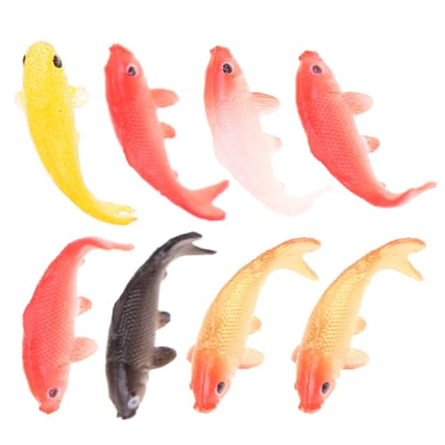 TOYANDONA 8 Mini-Koi-Fischfiguren – Winzige Goldfischmodelle Aus Kunststoff Für Mikrolandschaften Künstliche Fischtank-Dekoration Miniatur-Aquarium-Ornamente Gemischter Stil von TOYANDONA