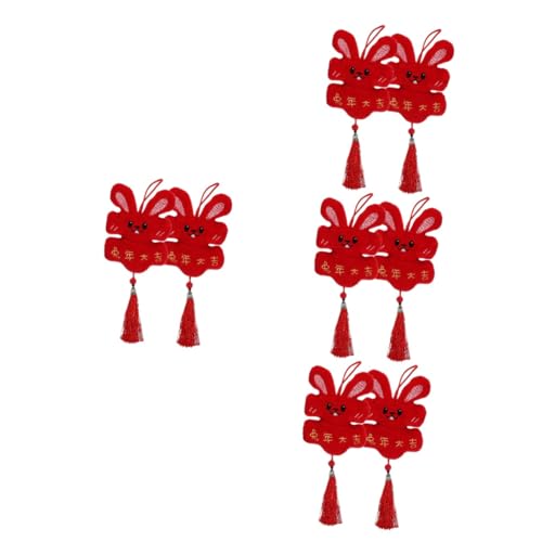 TOYANDONA 8 STK Kaninchen-anhänger Auto Spielzeug Plüschhase Stoffhunde Für Kinder Kaninchen Dekor Zu Hause Plüschtiere Kinderautospielzeug Kidcraft-spielset Puppe Rot Haushalt Kristallsamt von TOYANDONA