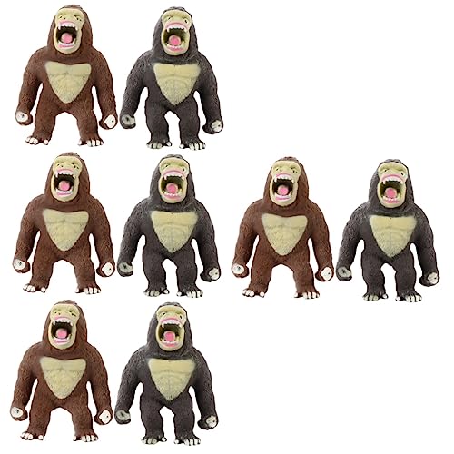 TOYANDONA 8 STK Lala-Musik Party Sensorisches Spielzeug Gorillafigur Spielzeug Stretch-Gorilla Simuliertes Gorilla-Modell Dehnbare Actionfigur Affen Figur Groß TPR Erwachsener Kind Baby von TOYANDONA