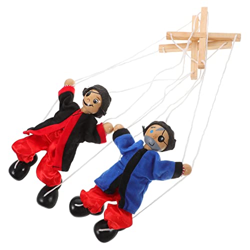 TOYANDONA 8 STK Marionette Clownpuppe Plüsch Puppen Holzpuppe Kinderspielzeug lustige Piratenschiffe Handpuppe Jahrgang Draht ziehen mit Linie Eltern-Kind hölzern von TOYANDONA