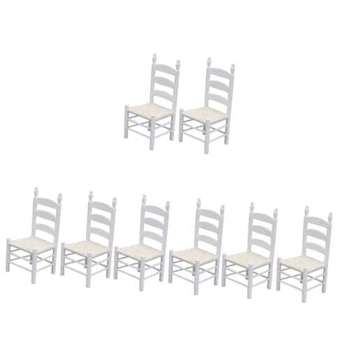 TOYANDONA 8 STK Stuhl aus Baumwolle DIY Möbel Kinder bastelset basteln für Kinder stühle Kinder Puppenhaus schmücken Puppenstubenstuhl Miniatur Spielzeugzimmer Ornamente Baumwollfaden Weiß von TOYANDONA